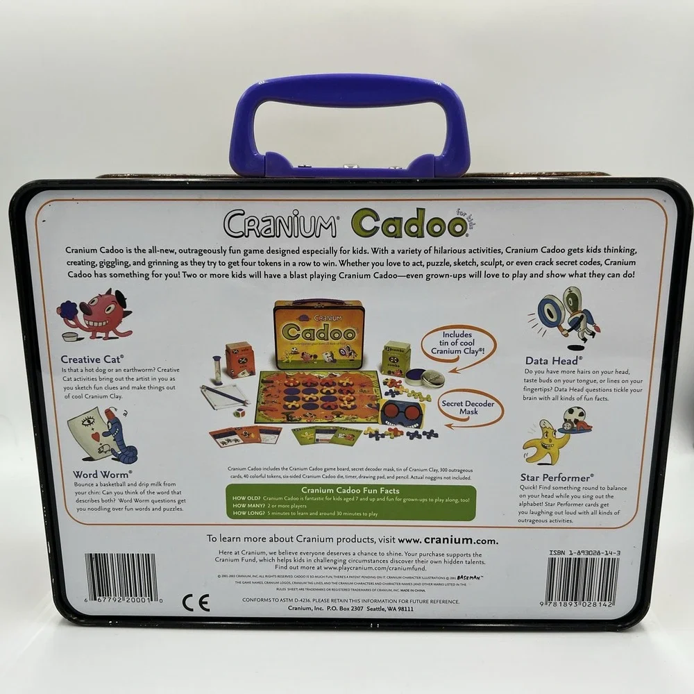 Cranium Cadoo for Kids - Tin Collector's Box Carrying Case - Full Set Dried Clay